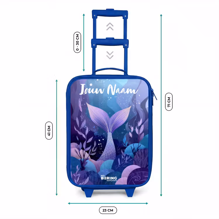 Kinderkoffer met naam - Blauw - Zeemeermin - Onderwater - Paars - Blauw — 6