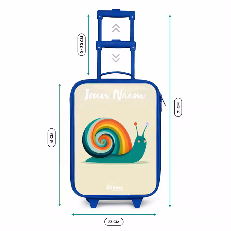 Kinderkoffer met naam - Blauw - Slak - Regenboog - Kleurrijk — 6