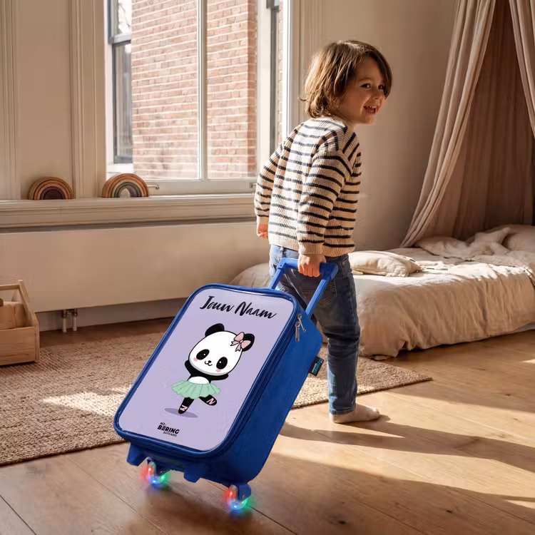 Kinderkoffer met naam - Blauw - Kawai - Ballet - Panda — 3
