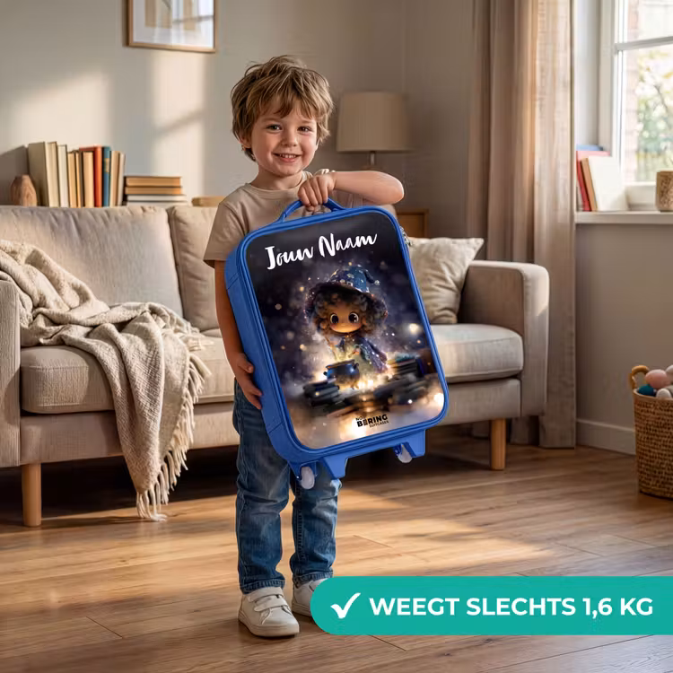 Kinderkoffer met naam - Blauw - Magische Nacht vol Toverkunst — 2