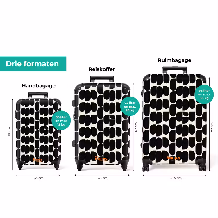 Koffer - Modern - Patroon - Zwart — 8