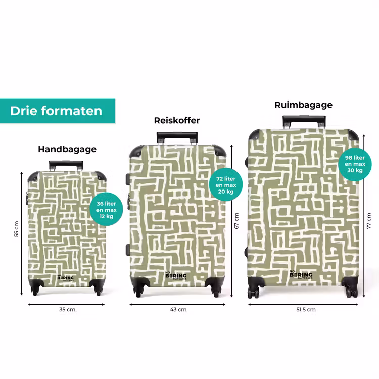 Koffer - Grafisch - Patroon - Groen — 8