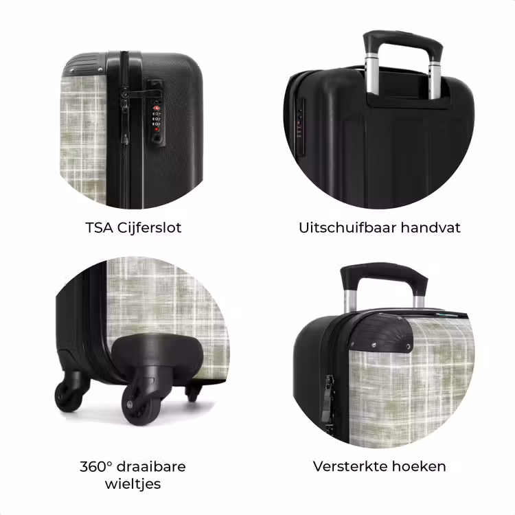 Koffer - Linnen - Patroon - Groen — 7