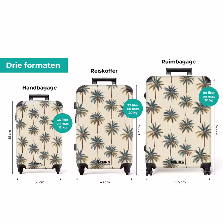 Koffer - Palmbomen - Tropisch - Groen — 8