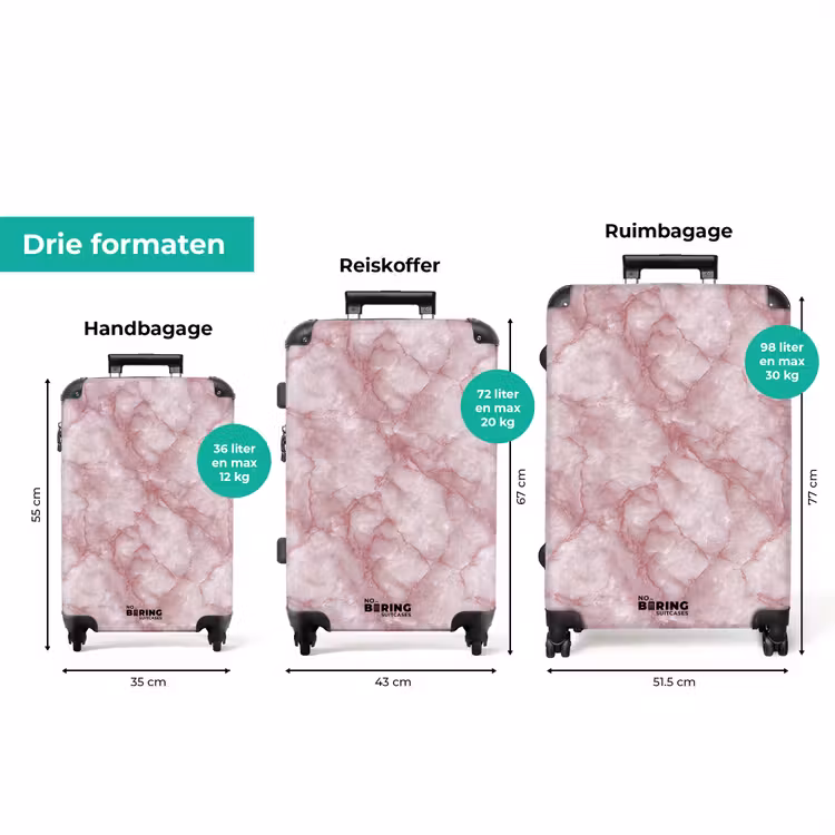 Koffer - Roze - Kwartsmarmer - Aders — 8