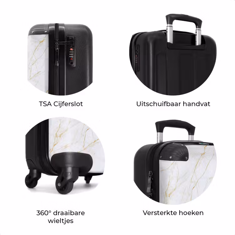 Koffer - Wit - Marmer - Goud - Luxueus — 7