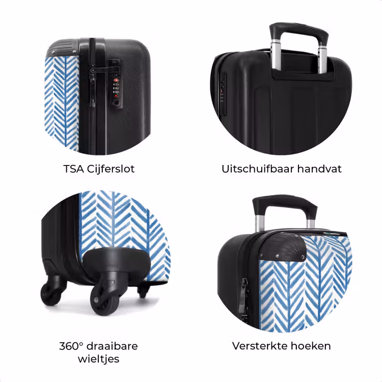 Koffer - Patroon - Streep - Blauw — 7