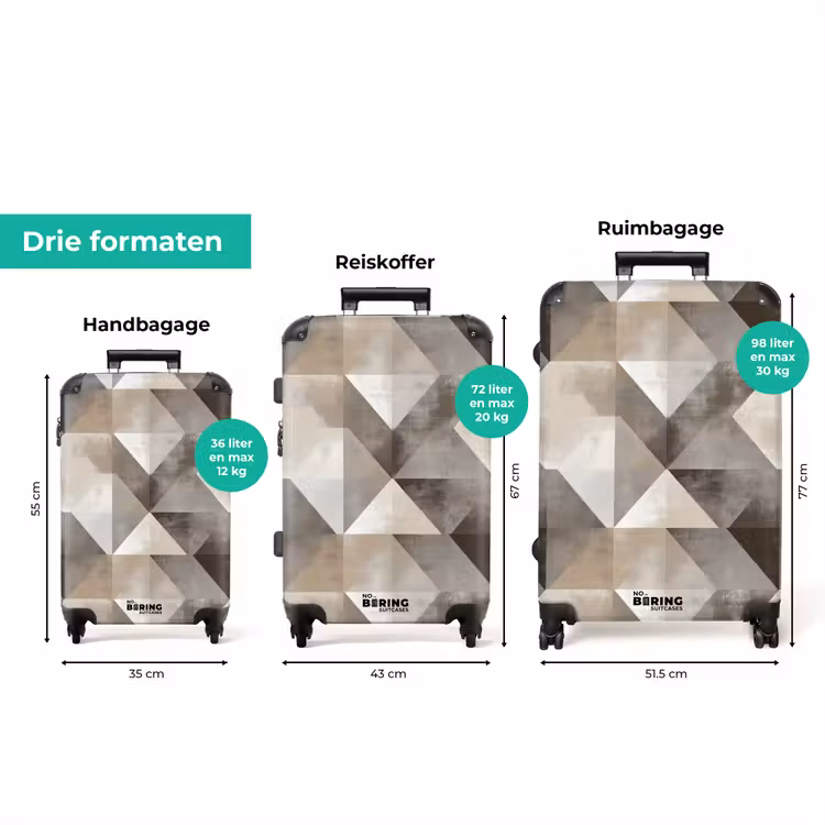 Koffer - Geometrisch - Motief - Aardetinten — 8