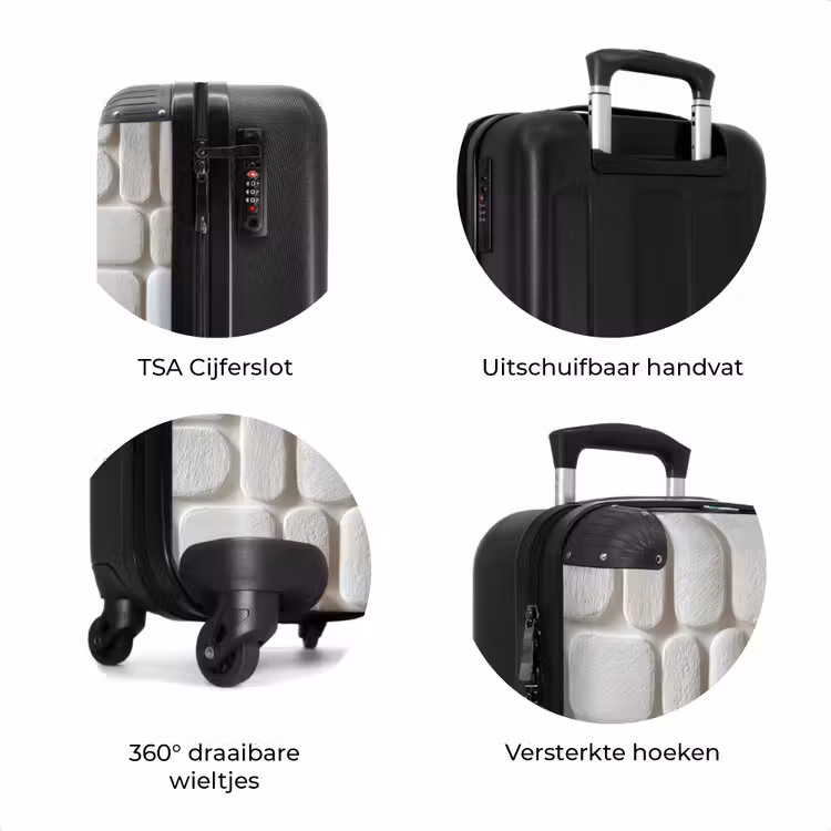 Koffer - Reliëf - Structuur - Wit — 7