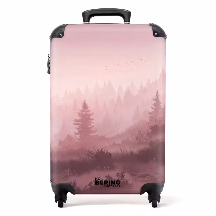Koffer - Landschap - Mistig - Roze — 1