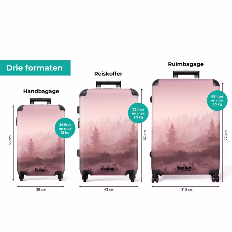 Koffer - Landschap - Mistig - Roze — 8