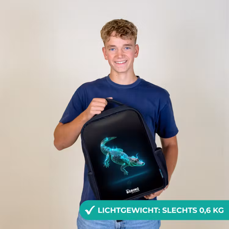 Kinderrugzak - Zwart - Cyberkrokodil in actiehouding — 3