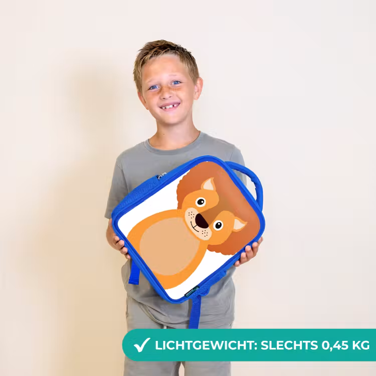 Kinderrugzak - Blauw - Dierenportret - Leeuw - kinderen — 2