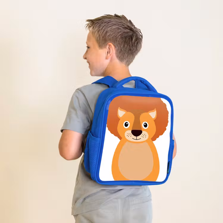 Kinderrugzak - Blauw - Dierenportret - Leeuw - kinderen — 3