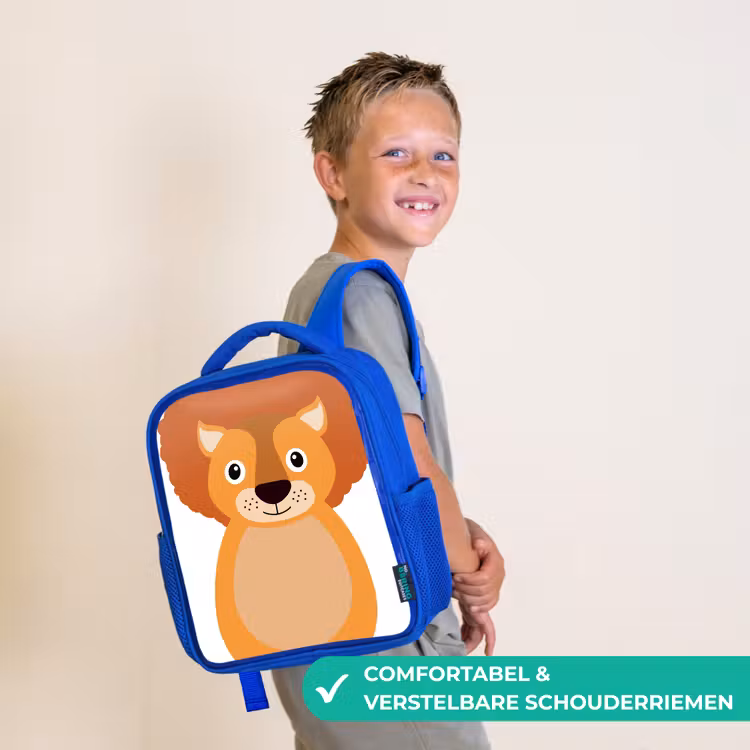 Kinderrugzak - Blauw - Dierenportret - Leeuw - kinderen — 4