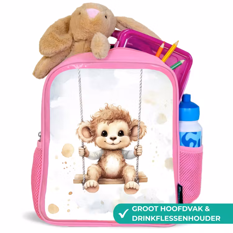 Kinderrugzak - Roze - Aap - Dier - Kinderen — 2