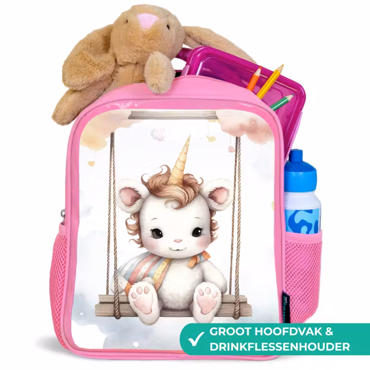 Kinderrugzak - Roze - Eenhoorn - Dier - Kinderen - Unicorn — 2