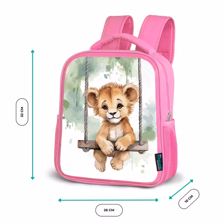 Kinderrugzak - Roze - Leeuw - Dier - Kinderen - Jungle — 3
