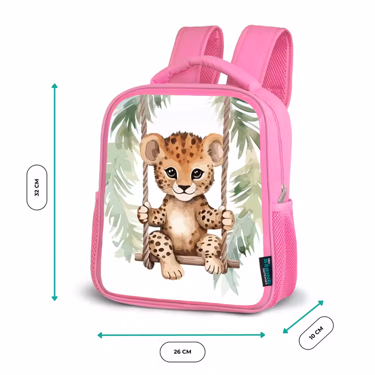 Kinderrugzak - Roze - Luipaard - Dier - Kinderen - Jungle — 3