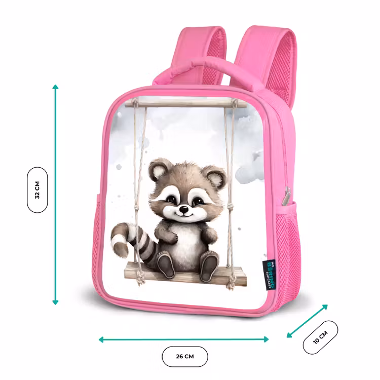 Kinderrugzak - Roze - Wasbeer - Dier - Kinderen — 3