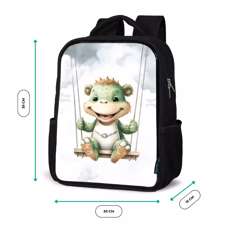 Kinderrugzak - Zwart - Draak - Baby dier - Kinderen — 5
