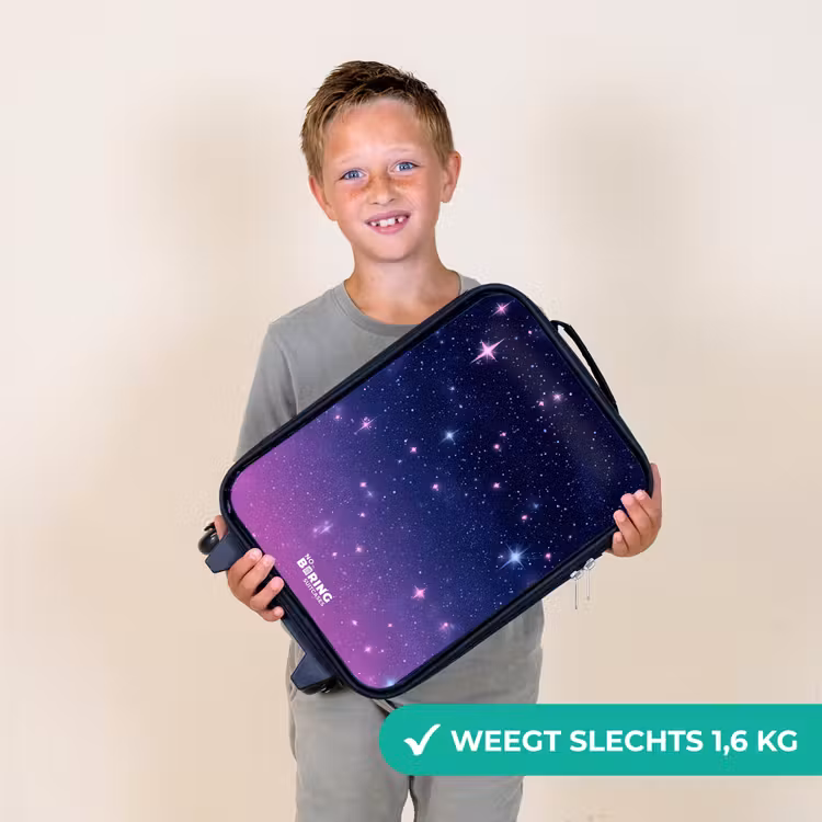 Kinderkoffer - Sterren - Galaxy - Blauw - Roze — 2