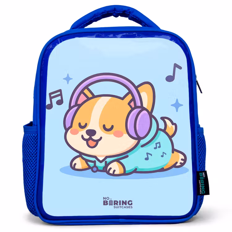 Kinderrugzak - Blauw - Kawai - Hond - Muziek — 1