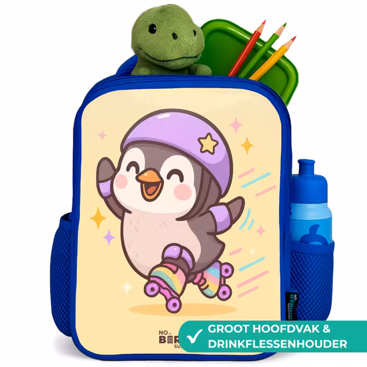 Kinderrugzak - Blauw - Kawai - Pinguin - Rolschaatsen — 5