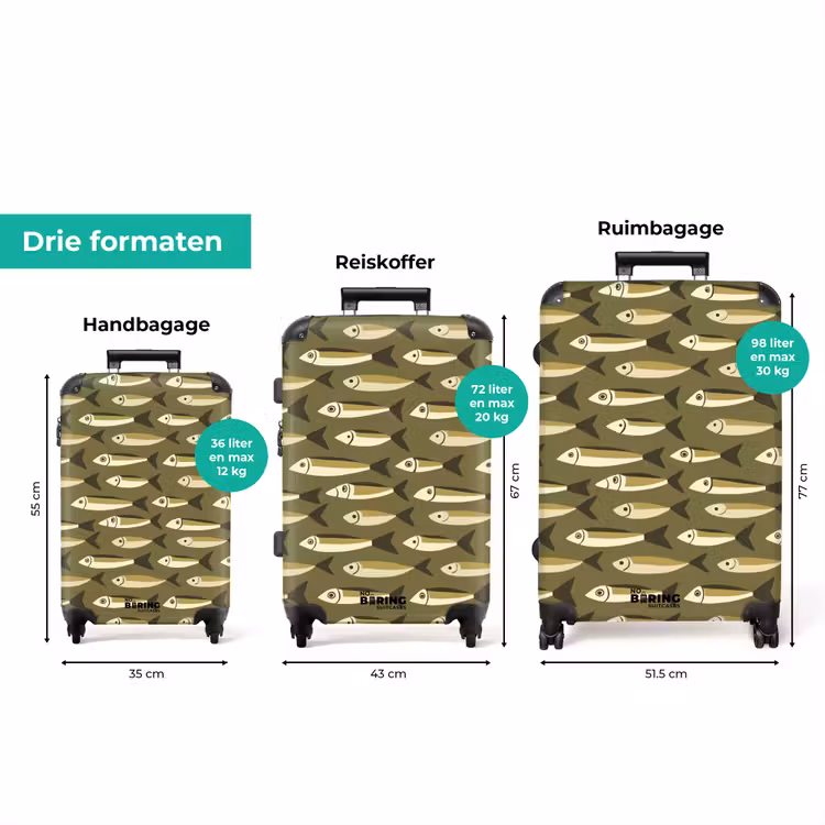 Koffer - Vis - Patroon - Groen — 8