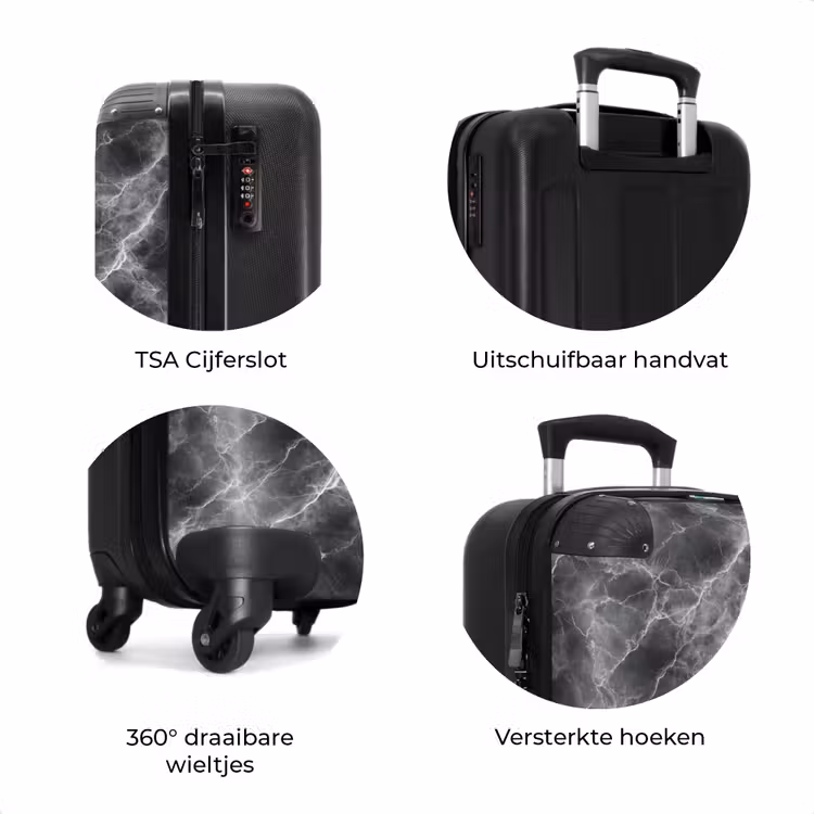 Koffer - Donkergrijs - Bliksem - Marmer — 7