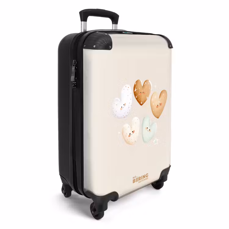 Koffer - Hartjes in zachte beige tinten — 2