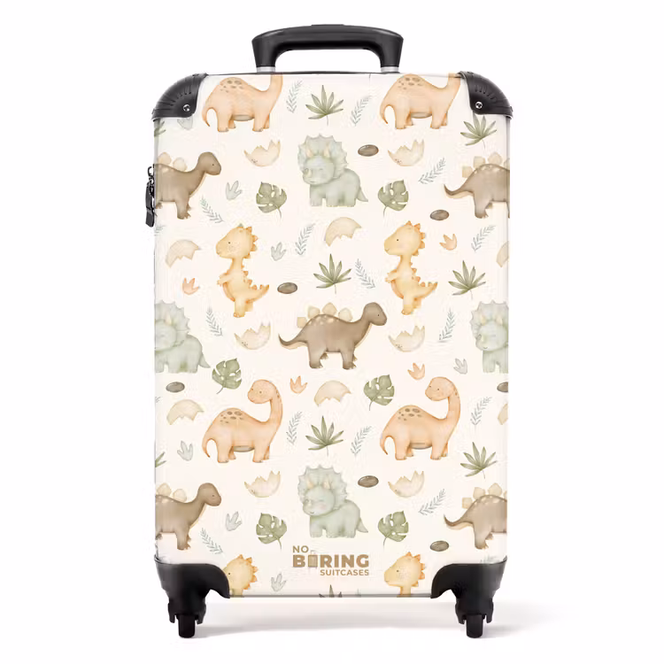 Koffer - Dino patroon in pastelkleuren — 1