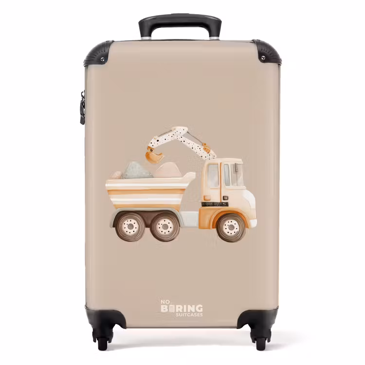 Koffer - Gele kiepwagen in neutrale kleuren — 1