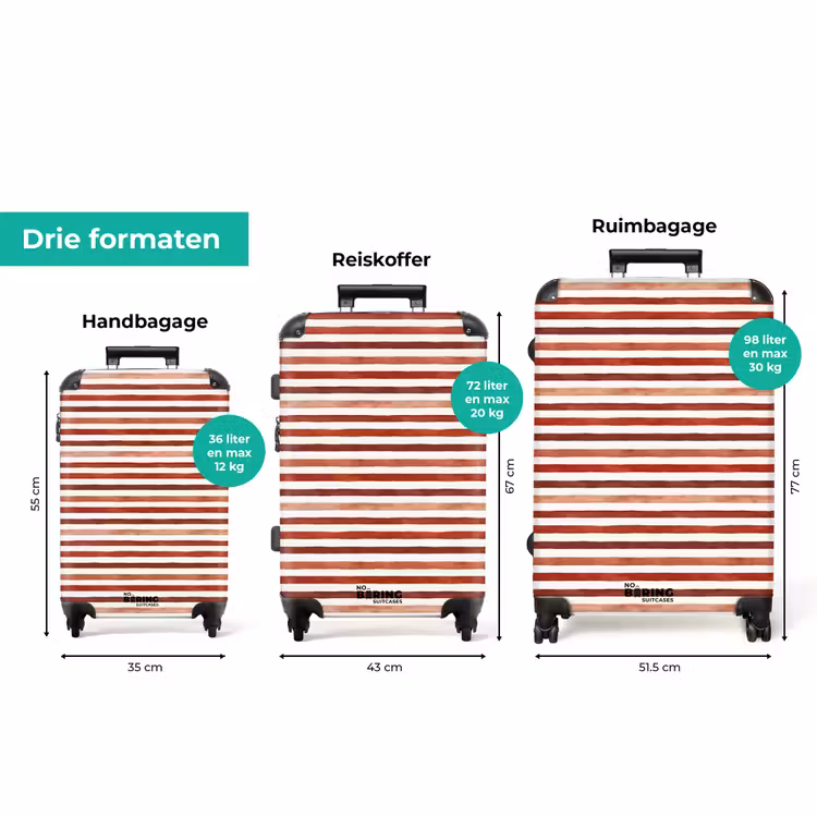 Koffer - Strepen patroon rood — 8