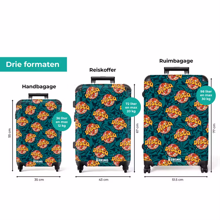 Koffer - Retro disco wave bal patroon kleurrijk — 8