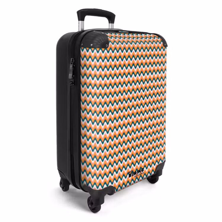 Koffer - Retro disco wave patroon kleurrijk — 2