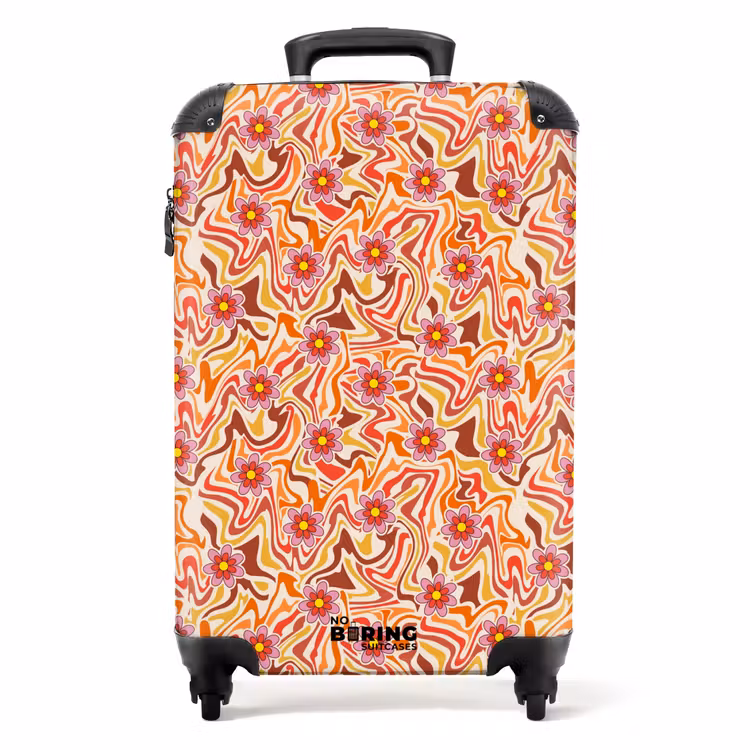 Koffer - Retro disco 70s bloem patroon kleurrijk — 1