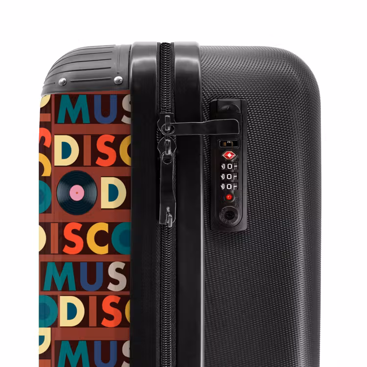 Koffer - Retro disco 70s tekst patroon kleurrijk — 5