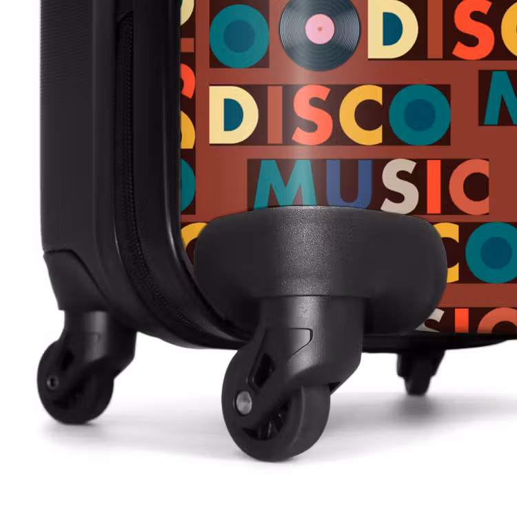 Koffer - Retro disco 70s tekst patroon kleurrijk — 6