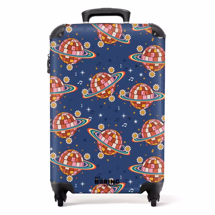 Koffer - Retro disco regenbogen patroon kleurrijk — 1