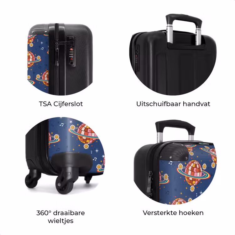 Koffer - Retro disco regenbogen patroon kleurrijk — 7