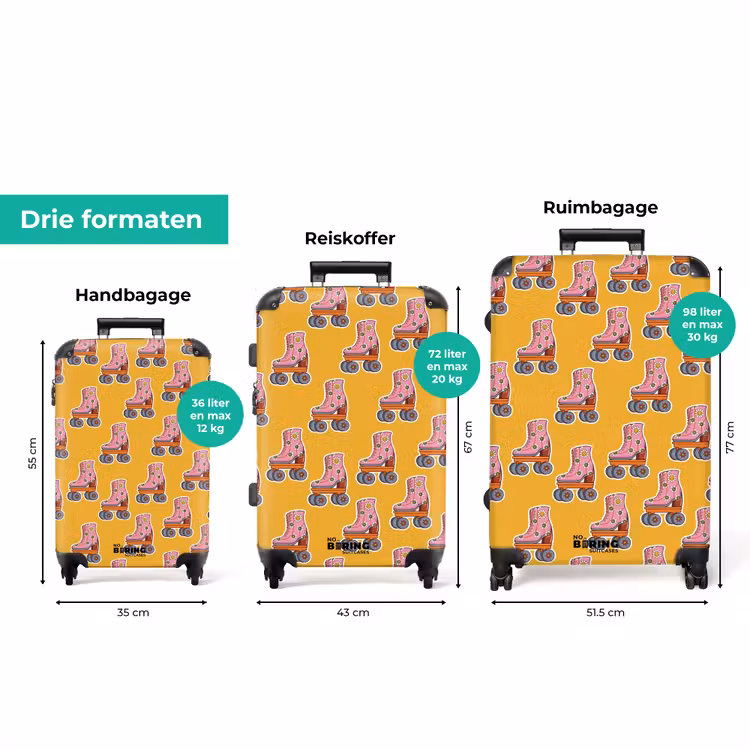 Koffer - Retro disco rolschaatsen patroon kleurrijk — 8