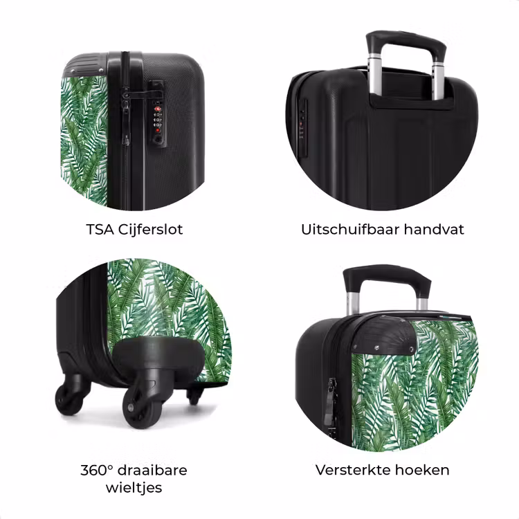 Koffer - Palm lange bladeren patroon groen — 7