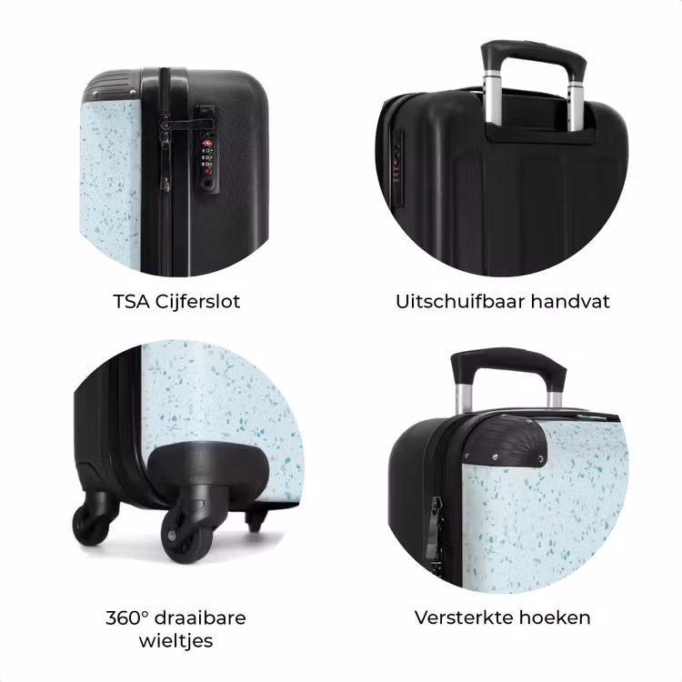 Koffer - Terrazzo patroon veelkleurig blauw en groen — 7