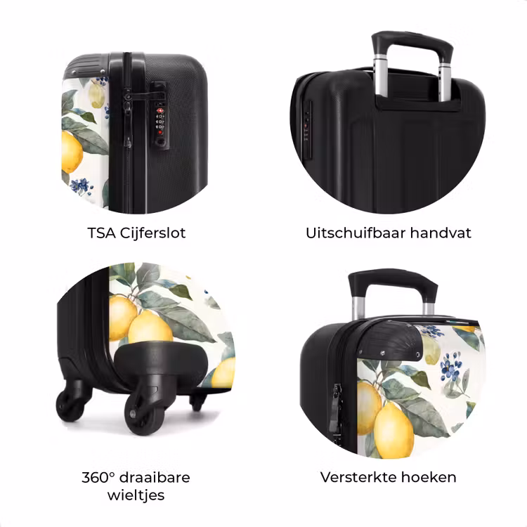 Koffer - Citroen met bloesem patroon — 8