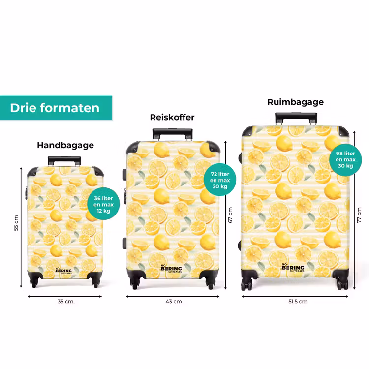 Koffer - Citroen met strepen patroon geel — 3