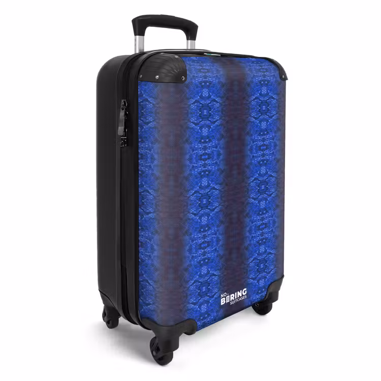 Koffer - Donker blauw slangenhuid met symmetrische schubstructuur — 2
