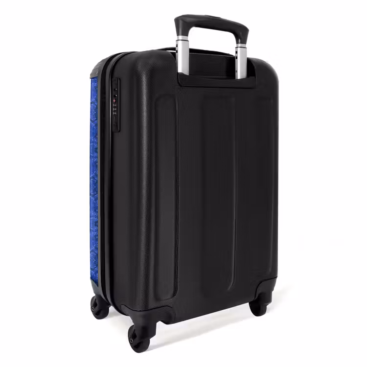 Koffer - Donker blauw slangenhuid met symmetrische schubstructuur — 3