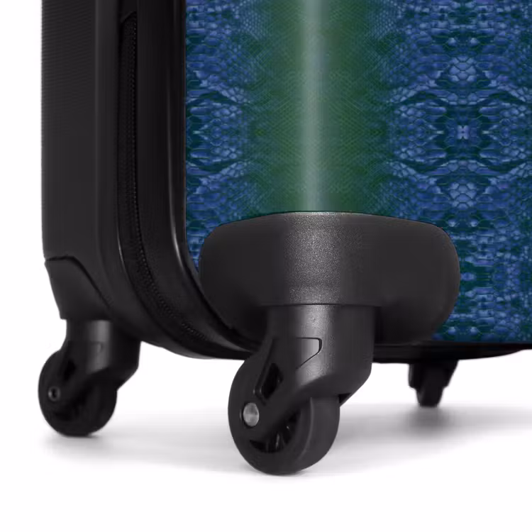 Koffer - Donkerblauw slangenhuid met symmetrische schubstructuur — 6