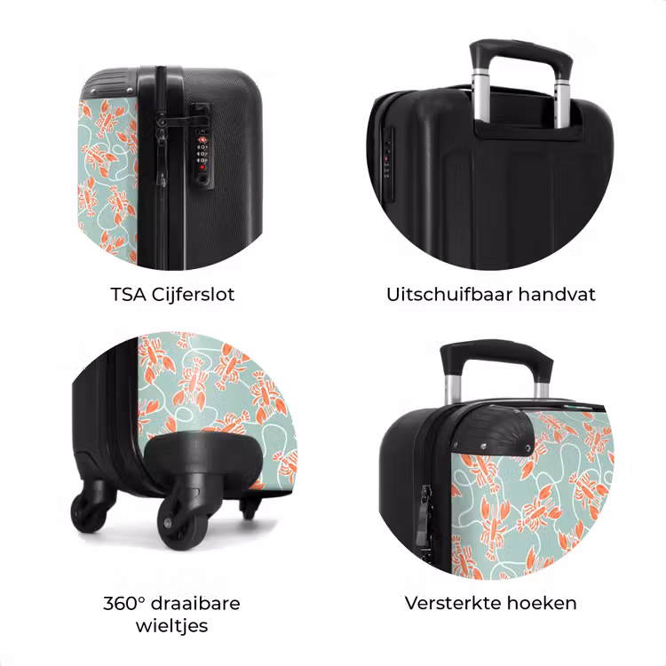 Koffer - Kreeft print groen — 7